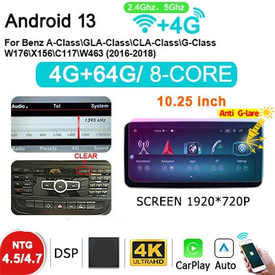 Autoradio – Autospelers – Multimedia Speler – 2DIN Navigatie – Android 13 – 10,25 Inch Touchscreen – Wireless CarPlay