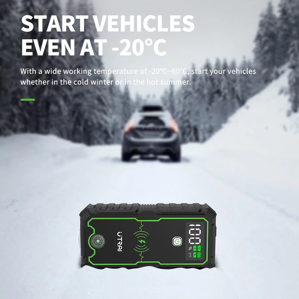 Utrai - JS-1 Pro - Jumpstarter voor Auto - Startkabels - Starthulp - 12V - 2500A - Jumpstarters - Powerbank - Zwart - QUORE