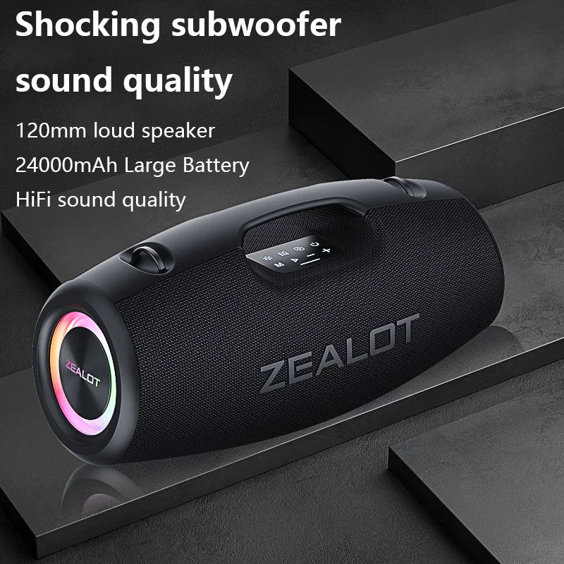 Draadloze Speaker – Bluetooth Speaker – Draagbare Speaker – Waterbestendige Speaker – 100W Output – 24.000 mAh Batterij - QUORE