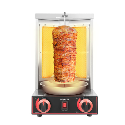 Gas Döner Kebab Grill – Döner Barbecue – Shawarma Grill – Kebab Grill – 12 Kg Capaciteit – 3000W Vermogen – Rvs Materiaal