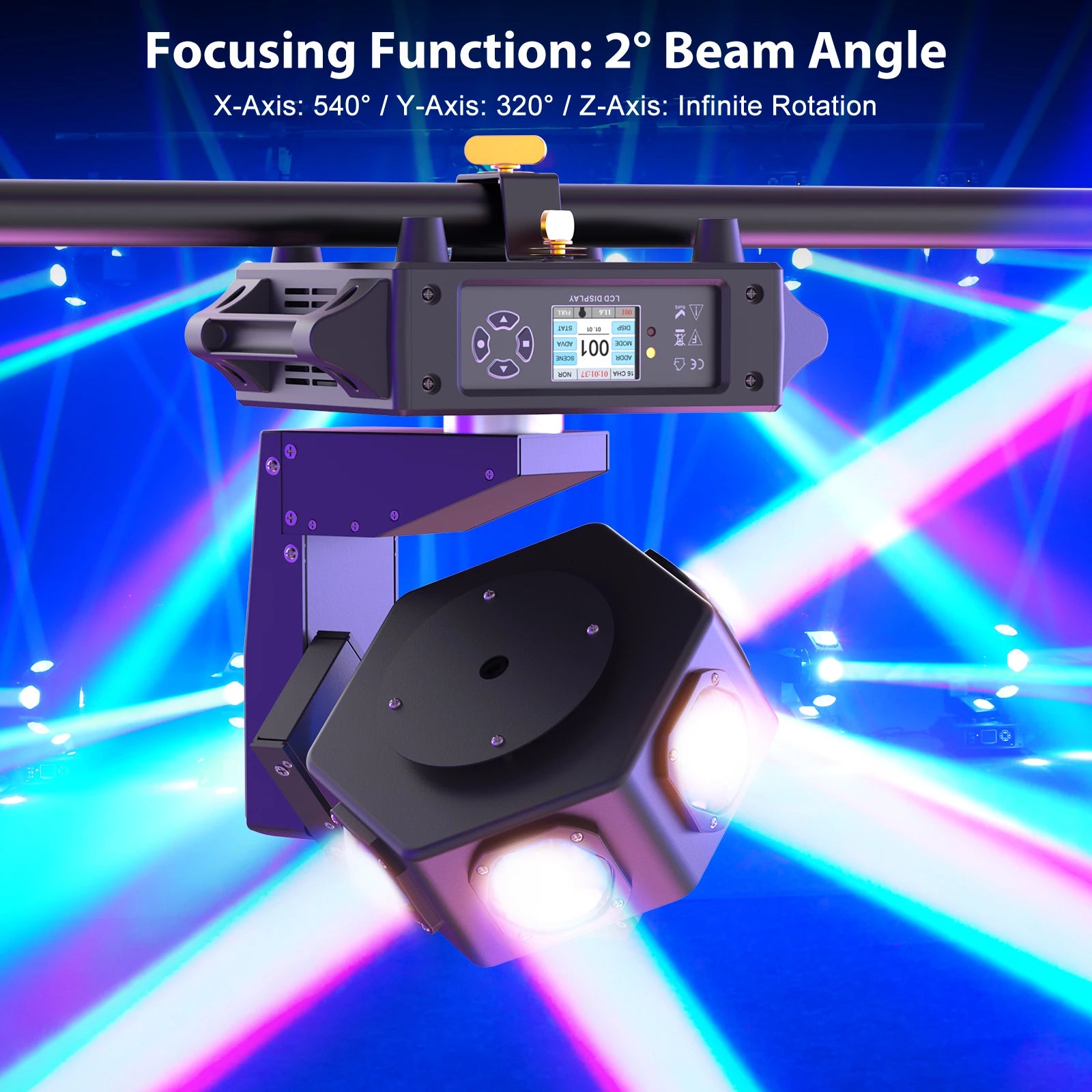 Moving Head – Movinghead – Discolamp – Podiumverlichting – DJ Verlichting – 4 Stuks 240W RGBW LED’s – 360° Oneindige Rotatie - QUORE