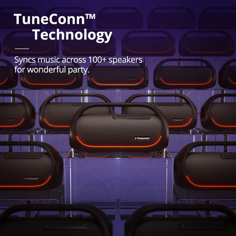 Tronsmart - Bluetooth Speakers -Bluetooth Speaker Wireless -Bluetooth Speaker - 60W- with Hi-Res Audio, Heavy Bass, App Control, Portable Handle- Black Bang