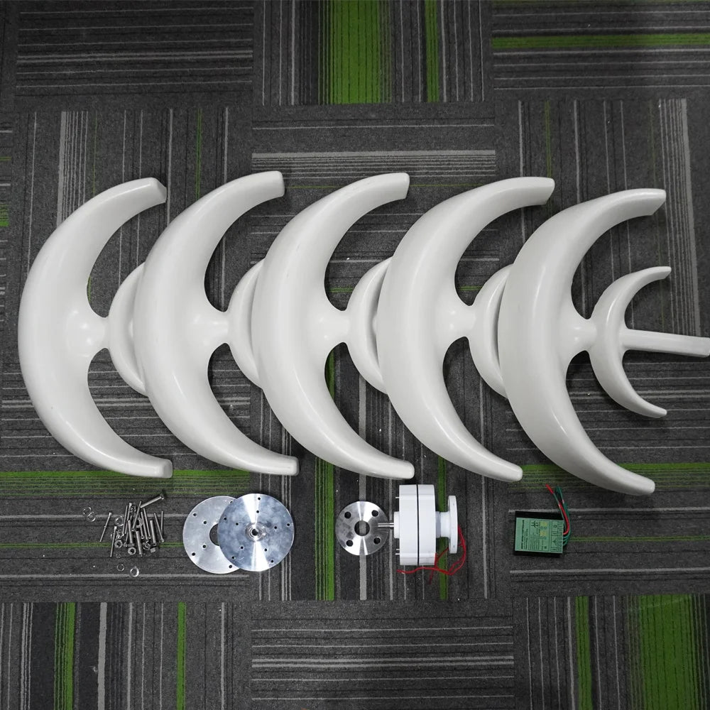 3000W Windturbine – Verticale As Generator – Windmolenset – Off-Grid Energie Systeem – 48V Variant – Met 100W Zonnepanelen – 2560Wh LiFePO4 Accu – Pure Sinusgolf Omvormer 220V - QUORE