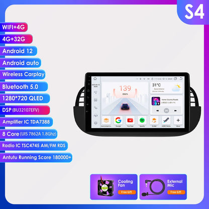 9 inch Android Autoradio – Auto Stereo – Multimedia Speler – Navigatiesysteem – Touchscreen Display – Android 13 OS – Draadloze CarPlay & GPS Navigator