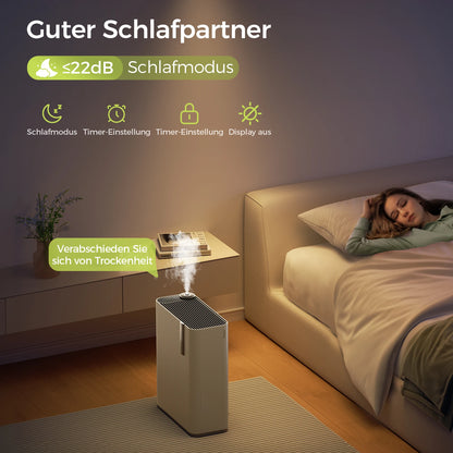 2 in 1 - Luchtreiniger – Luchtbevochtiger – Air Purifier – Luchtfilter – Compact – Stil Tot 35 dB – Geschikt Voor 21-30 m² - 80W - 120V