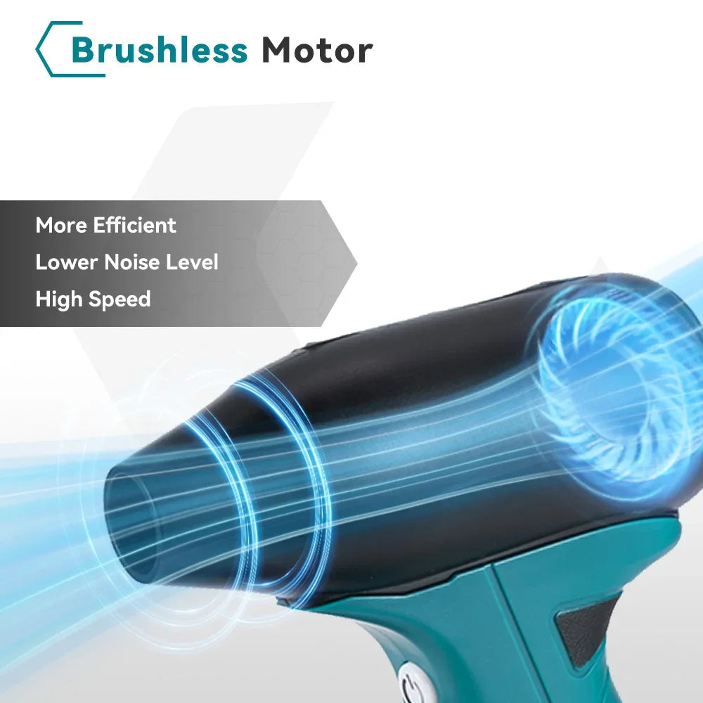 Luchtblazer - Turbo Blazer - Accu - Brushless Motor - 4 Snelheden - 30 m/s Windkracht - 13.000 RPM - 18V - 160W - Draadloze Blaasfunctie - voor Stof - Auto en Werkplaats - Zonder Accu
