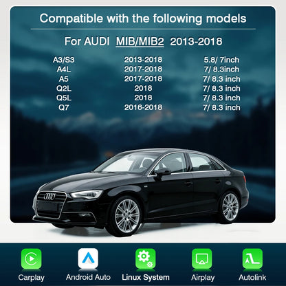 Draadloze CarPlay Retrofit Kit – Android Auto Interface – Multimedia Upgrade – Smartphone Mirrorlink – Met Camera – Plug & Play Installatie – Ondersteuning AirPlay & Bluetooth Handsfree - QUORE