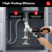 Clamping Tool - Optional Dies - Flexible Handle - High Work Efficiency - Hydraulic Sliding Sleeve Tool - Hand Tool - Suitable for Pipes - Silver/Black