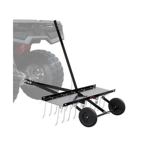 Scarifier Rake - Scarifier - Spreader - Tractor behind scarifier - 40in - with 20 Spring Steel Teeth - for ATV or mower tractor behind lawn