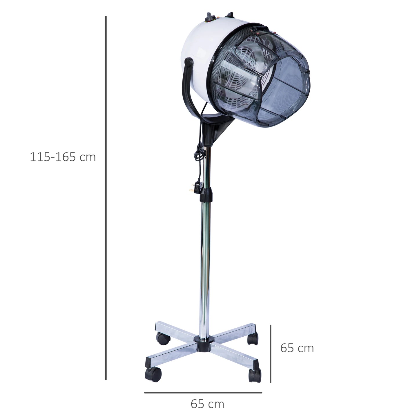 Kappersdroger – Haarverwarmer – Haardroger – Kappersapparaat – Verstelbare Hoogte – Timer Tot 60 Minuten – 1180 Watt Motor - QUORE