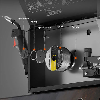 4 in 1 - Gas MIG Lasmachine - Lasmachine - Lasapparaat - Digitaal Inverterlassen - Draagbare MIG-lasser - Multi-proces - MIG - Lift TIG - Stick - 47 x 29 x 35 cm - Zwart