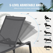 Outdoor Loungestoel - Opvouwbare Ligstoel - Loungestoel Tuin - Zonnebank - Terras en Zwembad Lounge - Verstelbare Rugleuning - Tuin Opvouwbare Stoel - Bruin