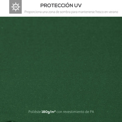 Vervangend Dak voor Tentstructuur - 3x3m - Paviljoen Groene Bedekking - UV-bestendig - Ademend Polyester - Verstelbare Bevestiging