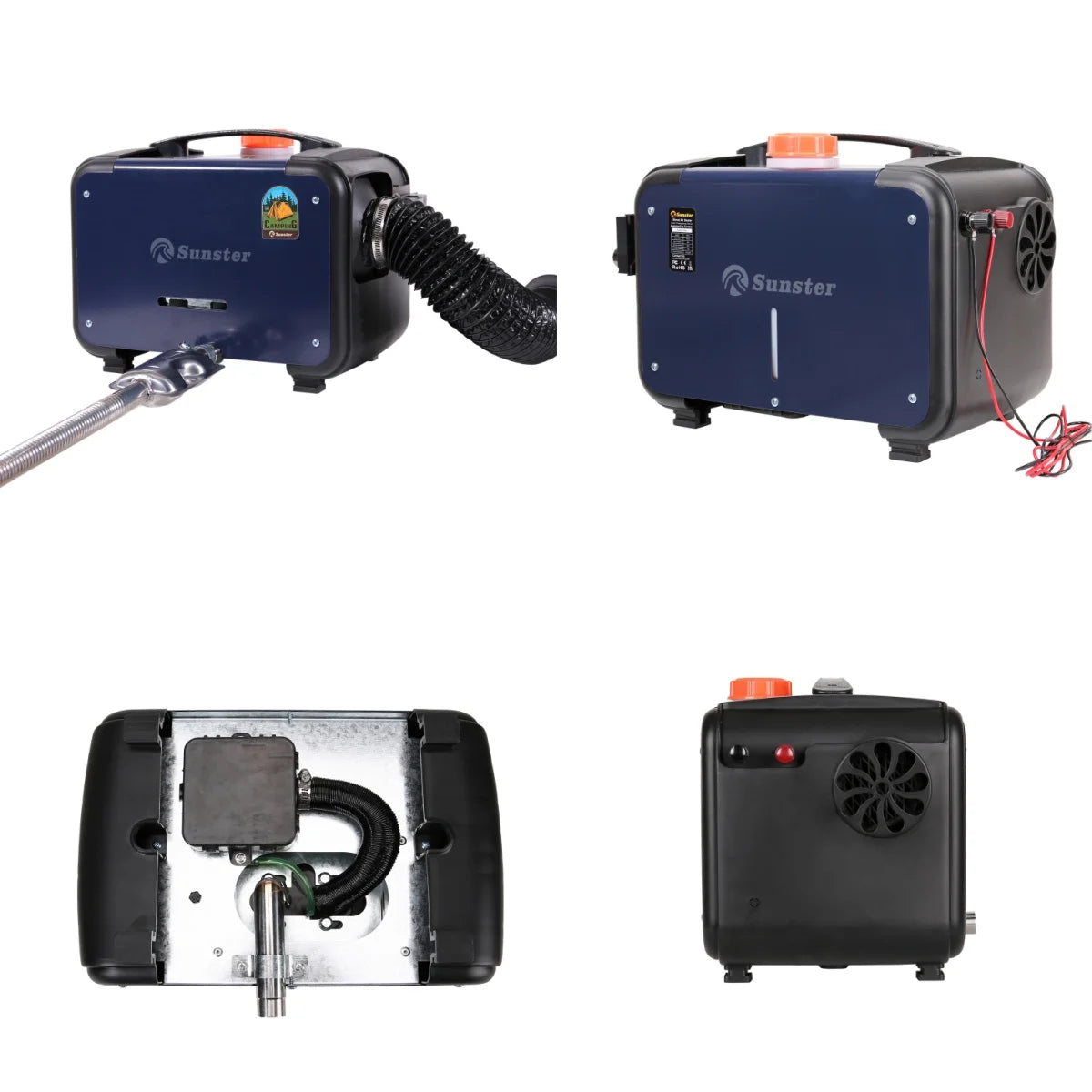 Dieselkachel - Elektrische kachel - Kachel en ventilatoren - Benzineluchtkachel - Bluetooth-appbediening - GEEN stroomadapter - 12V - 8KW - 5L - Blauw