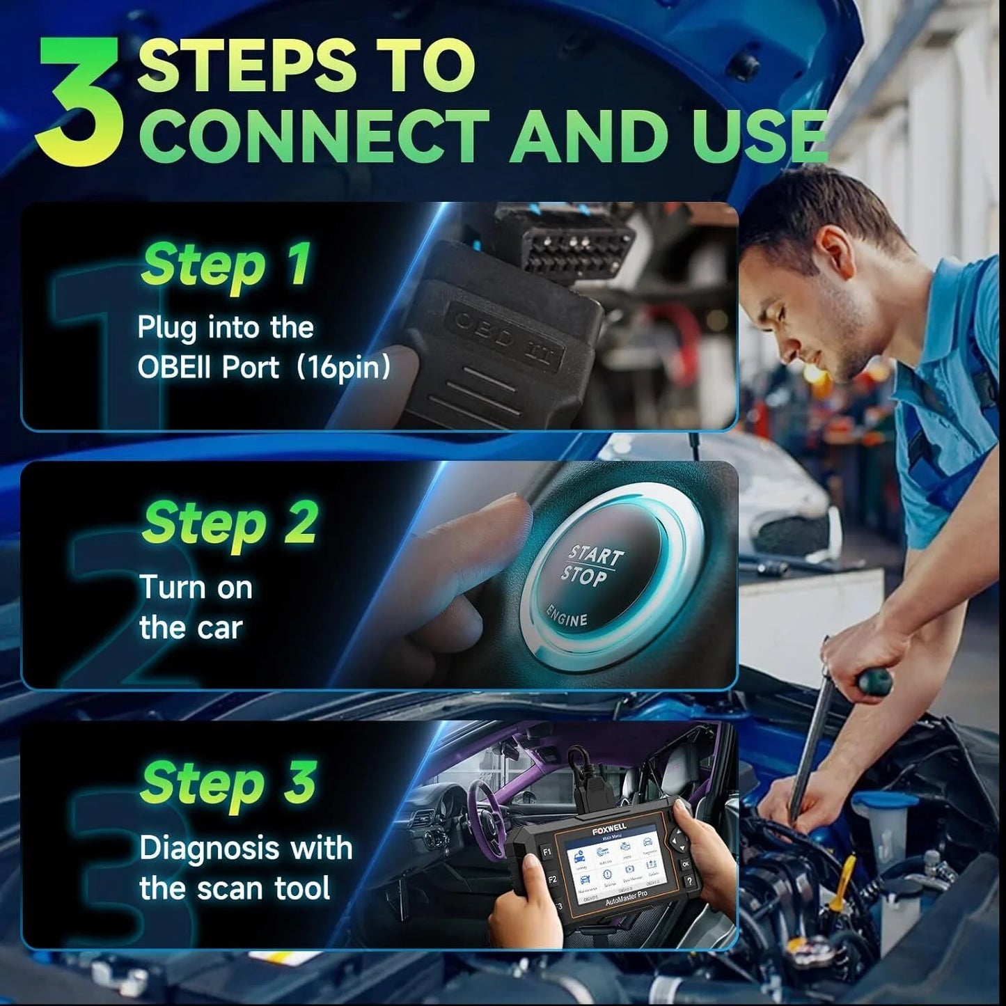 Draadloze OBD2 Autoscanner – Foutcodelezer – Diagnoseapparaat – Auto Scanner – Codelezer – ABS SRS Motor Transmissie – Resetfuncties