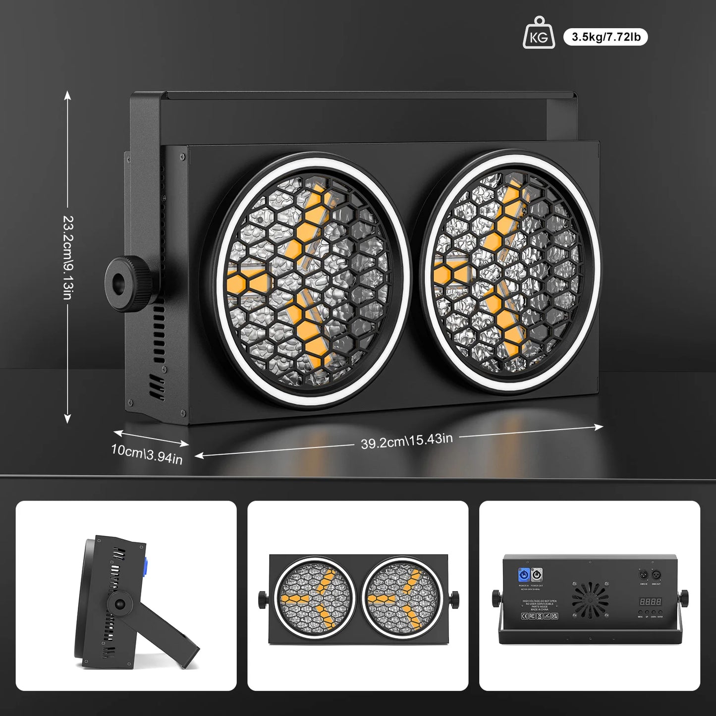 200W LED COB Audience Light – Led Podiumverlichting – DJ Licht – Stage Blinder – RGB Effect Licht – Set Van 2 Met EU Plug – 30+ Dynamische Programma’s – Professionele DMX512 Controle
