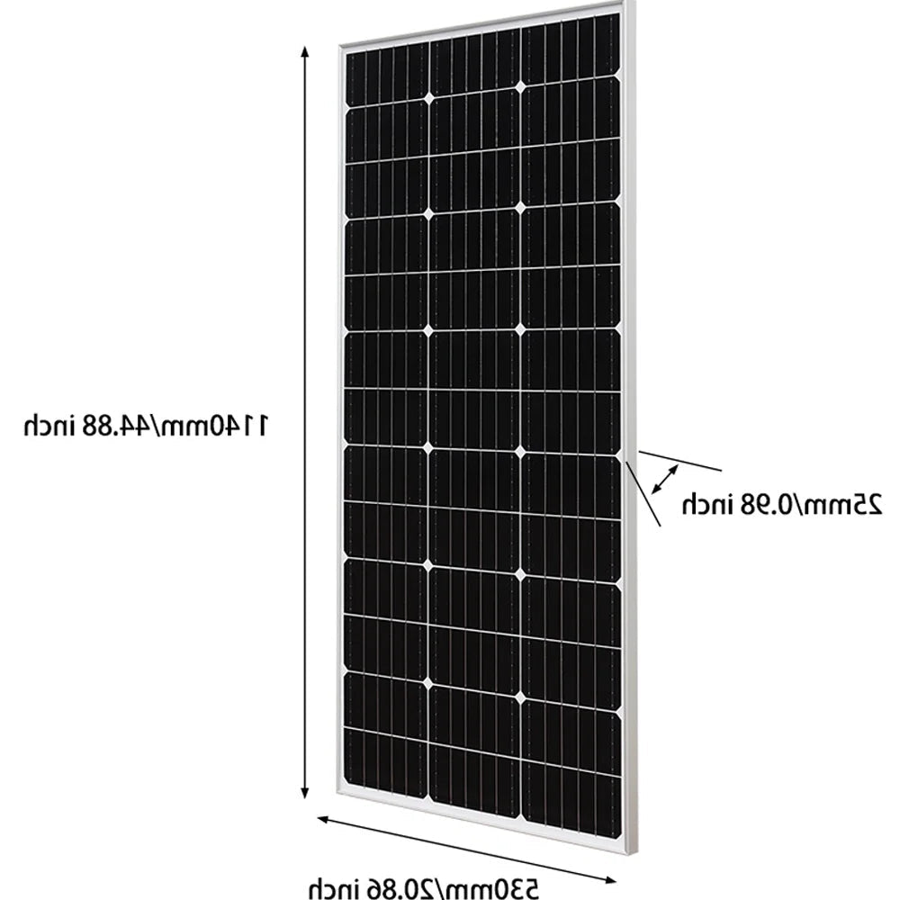 Zonnepaneel - Zonnepanelen - Monokristallijn - 150W - Waterdicht IP65  - Voor Balkon, Camper & Off-grid Systeem - Breed Inzetbaar - QUORE