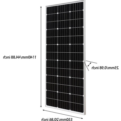Zonnepaneel - Zonnepanelen - Monokristallijn - 150W - Waterdicht IP65  - Voor Balkon, Camper & Off-grid Systeem - Breed Inzetbaar - QUORE