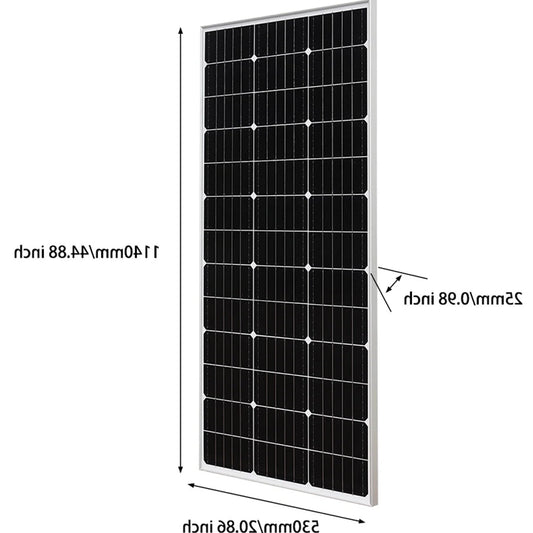 Zonnepaneel - Zonnepanelen - Monokristallijn - 150W - Waterdicht IP65  - Voor Balkon, Camper & Off-grid Systeem - Breed Inzetbaar - QUORE