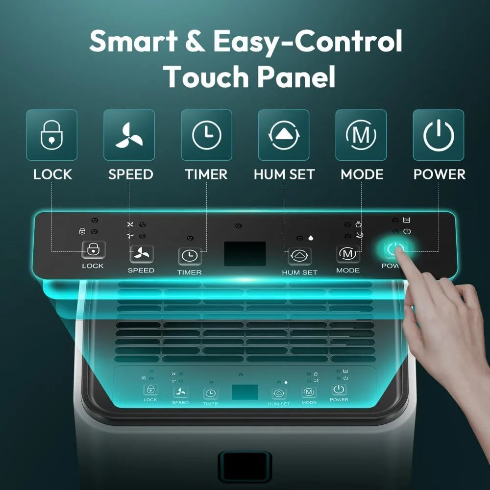 HUMILABS  OL12-BD023F Portable Dehumidifier, 3 Modes, Auto Defrosting, 12-Hour Timer, 12L Dehumidifying Capacity, 15-25㎡ Scope