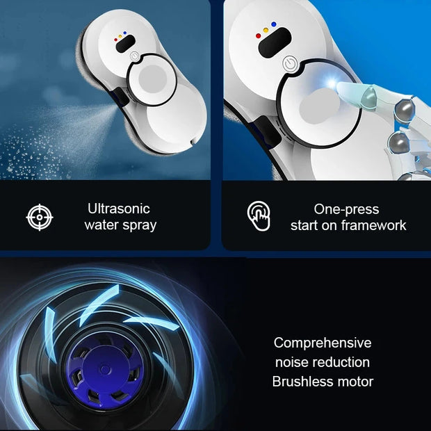 Robotstofzuiger - Robotstofzuiger met Dweilfunctie - Roborock - Raam Robotstofzuiger - Reinigingsrobot - Ultra dun lichaam - 240V - 800W - Wit