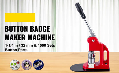 Button Maker – Buttonmachine – Badge Maker – Speldmaker – Knopenmaker – 44 Mm Formaat – Gietijzeren Constructie