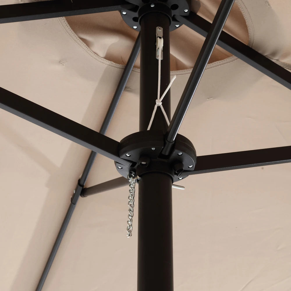 Dubbele Parasol – Buitensluis – Buitenparasol – Tuinparasol – Zwembadparasol – Extra Groot – Roestvrij Stalen Frame