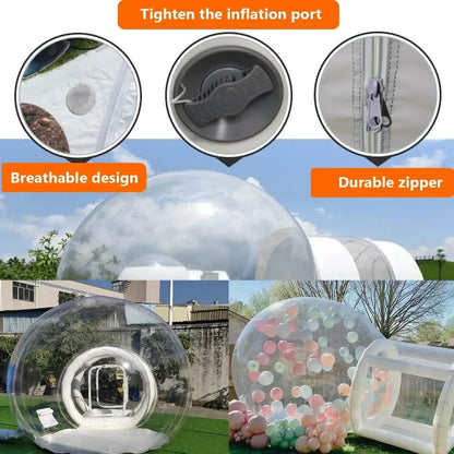 Opblaasbare Bellentent – Transparante Tent – Bubbeltent – Speeltent – Feesttent – Diameter 3 Meter – Dubbele Laag Nylon