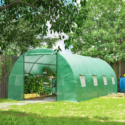 Tunnelkas – Serre – Kas – Groentetunnel – Plantenkas – UV-bestendig PE-hoezen – Verzinkt Stalen Frame – 600x300x200 cm Groot - Groen - QUORE