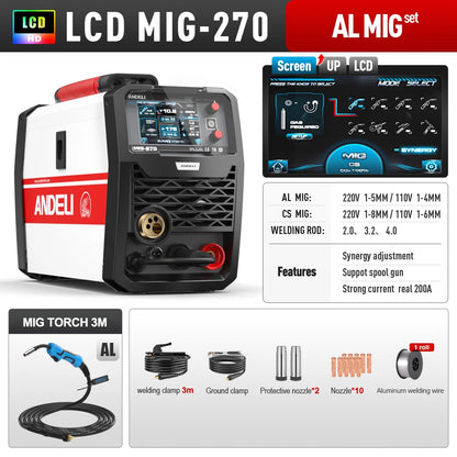 4-in-1 Lasmachine – MIG Lasser – TIG Lasser – MMA Lasser – Inverter Lasapparaat – 200A Max Stroom – Compact en Lichtgewicht 8,4 kg