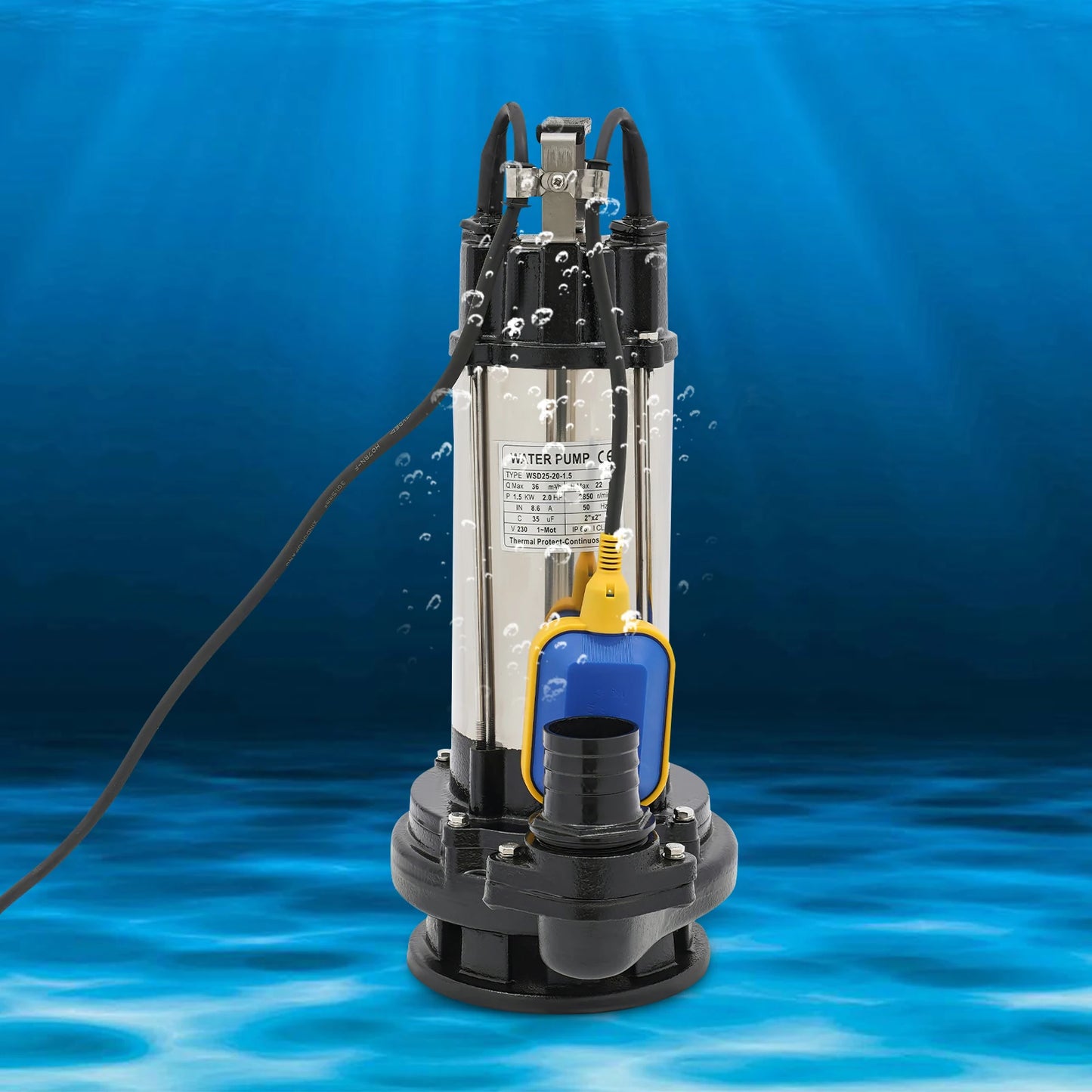 Dompelpomp – Waterpomp – Vuilwaterpomp – Onderwaterpomp – Roestvrij Staal – 1.5 kW – 36 m³/Uur