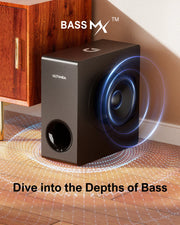 Soundbar - 2-in-1 - 4.1ch Soundbar for TV - Stereo - BT 5.3 - 200 W - Speakers - Speaker cables - Speaker - Black