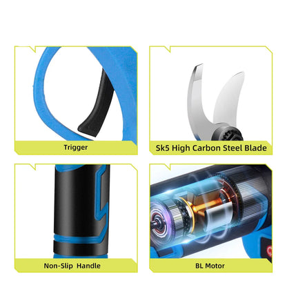 Elektrische Snoeischaar - Takkenschaar - Takkenzaag - Snoeizaag - Accu - 30MM - Borstelloze - Snijdiameter - Takken en Tuinonderhoud - 18V - 2x Accu - voor Bonsai