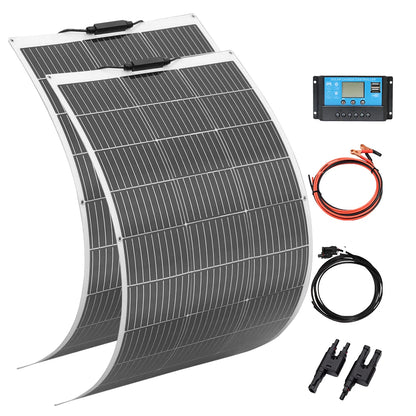 Zonnepaneel - met Zonnebatterij - Zonnepanelen - Monokristallijn - 200W - 20A - Zonne-kit - Lichtgewicht - Waterdicht - Flexibel