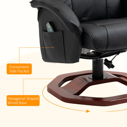 Massagefauteuil – Massagestoel – Relaxzetel – Fauteuil Met Voetensteun – 10 Massagepunten – Verstelbare Rugleuning 110°-135°