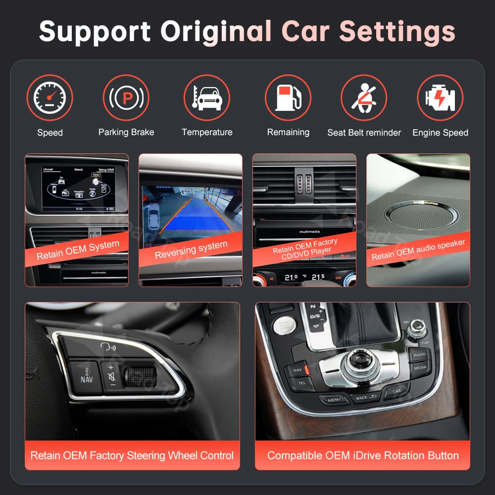 12,3 Inch Multimedia Scherm – Touchscreen Display – Infotainment Systeem – Navigatiescherm – Autobediening – Draadloze CarPlay & Android Auto – Ultra Dun Design – Airplay Autolink Functie