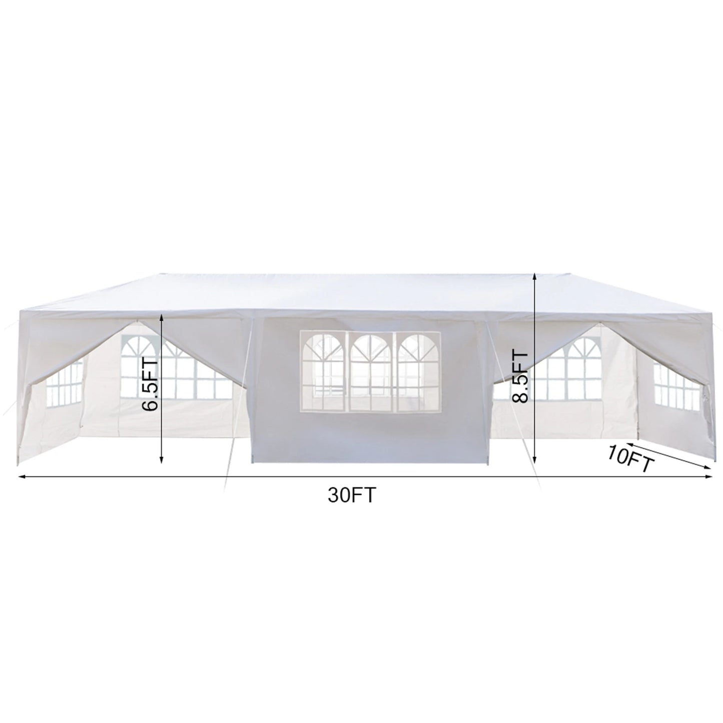 Partytent – Tent – Buitentent – Evenemententent – Waterdichte Tent – 3 X 9 Meter – Stalen Frame - Wit