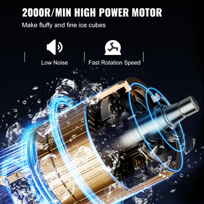 Elektrische Ijscrusher – Ijsmachine – IJscrusher – Schaafijs Maker – 650W Motor – Roestvrijstalen 4-Messenblad