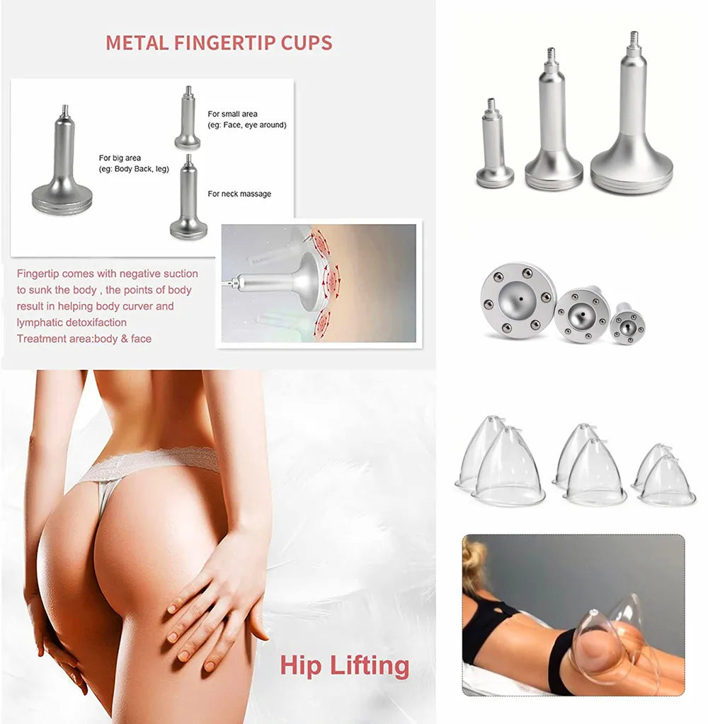 Vacuüm Massagemachine – Vacuümtherapie Apparaat – Cellulitis Massager – Huidverstevigingsapparaat – Lichaamsmassageapparaat – CE-Gecertificeerd – Multifunctionele Ventousekoppen