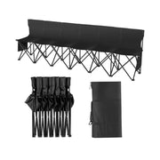 Camping chair - Folding chair - Foldable camping chair - Foldable camping chair - 8-seater - Sideeline Bench Chair - with backrest and bag