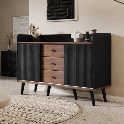 Dressoir – Sideboard – Wandmeubel – Kast – Opbergkast – 117,5x40x80 cm – MDF & Spaanplaat – Schuifdeuren Met Laden