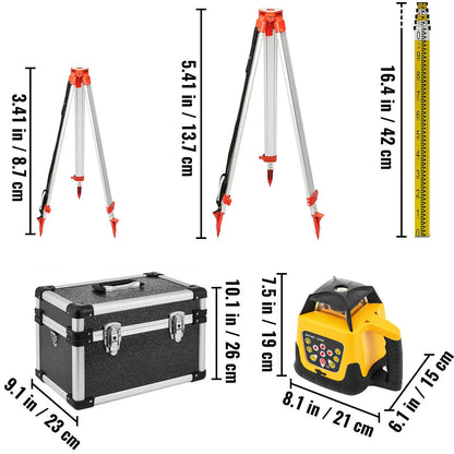 Kruislijnlaser - Laser - Waterpas - Lijnlaser - 360° Draaibare Laser Waterpas Zelfnivellerend - 500m Verticaal Horizontaal Scannen Professionele Meetgereedschap - voor Constructie - Rood Laserstraal 2