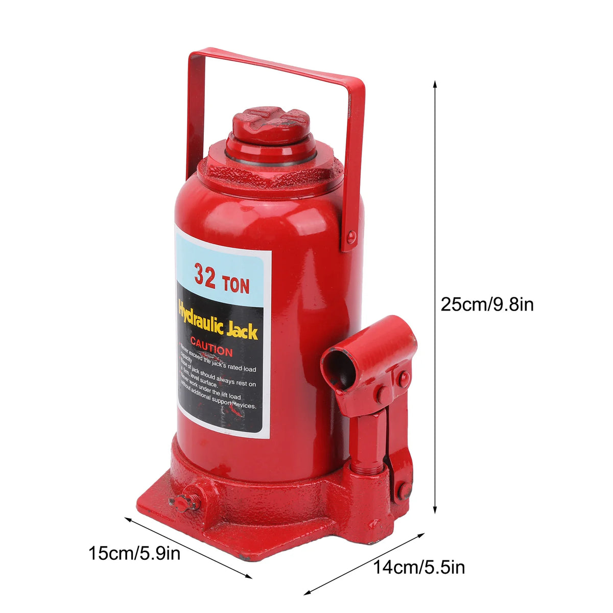 Vevor - Hydraulic Bottle Jack - Lifting Automotive - Lifter Steel Auto Vehicle Repair Tool - 32T - Height 250mm to 470mm - Stroke 0 to 220mm - Red