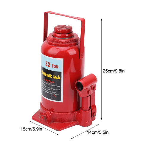 Vevor - Hydraulische Potkrik - Hef Automotive - Lifter Staal Auto Voertuig Reparatie Gereedschap - 32T - Hoogte 250mm tot 470mm - Slag 0 tot 220mm - Rood