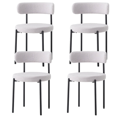 Eetkamerstoelen – Stoelen – Dining Stoelen – Velvet Stoelen – Teddy Bekleding – Ergonomische Rugleuning – Metalen Pooten - QUORE