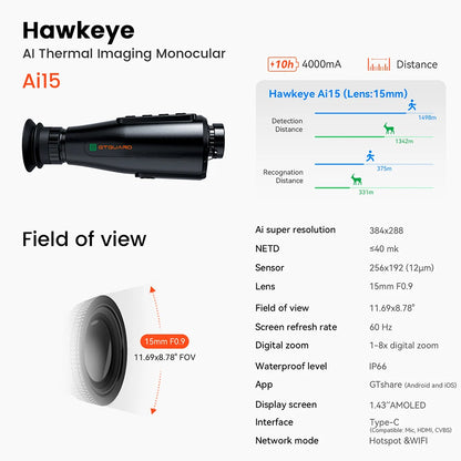 Warmtebeeldkijker – Nachtkijker – Thermische Camera – Infrarood Kijker – Monoculair – 8x Digitale Zoom – 32GB Opslag