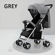 kinderwagen - 3 in 1 Draagbare Kinderwagen - Jogging buggy - Runner - Lichtgewicht kinderwagen - Baby kinderwagen - Kinderwagen - Baby Trolley - Reiswagen voor pasgeboren baby's - Lichtgrijs