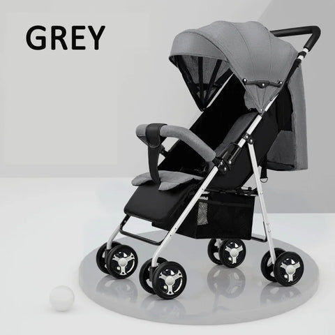 kinderwagen - 3 in 1 Draagbare Kinderwagen - Jogging buggy - Runner - Lichtgewicht kinderwagen - Baby kinderwagen - Kinderwagen - Baby Trolley - Reiswagen voor pasgeboren baby's - Lichtgrijs
