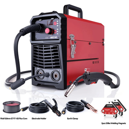 Elektrode Lasmachine - Lasmachine - Lasapparaat - Digitaal Inverterlassen - met Lasmagneten - Draagbare - MIG - MAG - Gas - TIG - MMA - IGBT -Inverter Semi-automatic - 140Amp - 220V