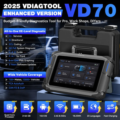 OBD2 Scanner – Auto Diagnose Tool – Voertuig Scanner – ECU Programmer – Key Programmer – 7 Inch Touchscreen – 39+ Onderhoudsdiensten & ECU-Codering